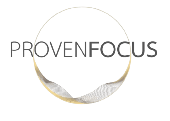 ProvenFocus ring lockup with wordmark